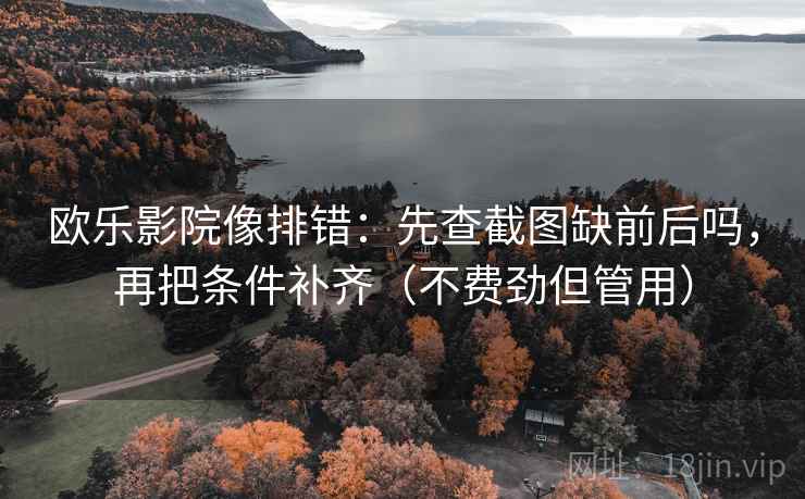 欧乐影院像排错：先查截图缺前后吗，再把条件补齐（不费劲但管用）  第2张