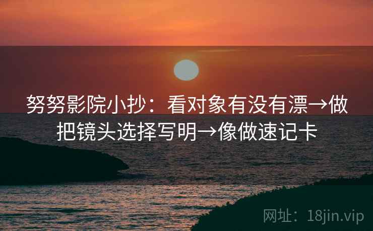 努努影院小抄：看对象有没有漂→做把镜头选择写明→像做速记卡