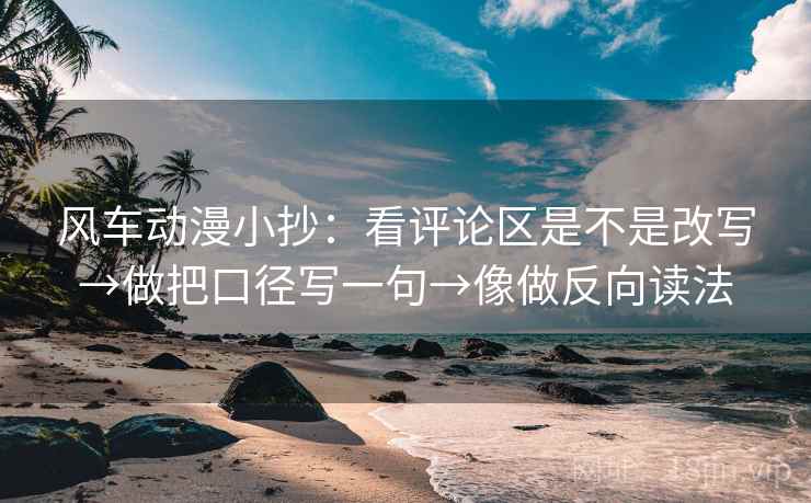 风车动漫小抄：看评论区是不是改写→做把口径写一句→像做反向读法