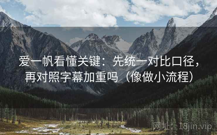 爱一帆看懂关键：先统一对比口径，再对照字幕加重吗（像做小流程）